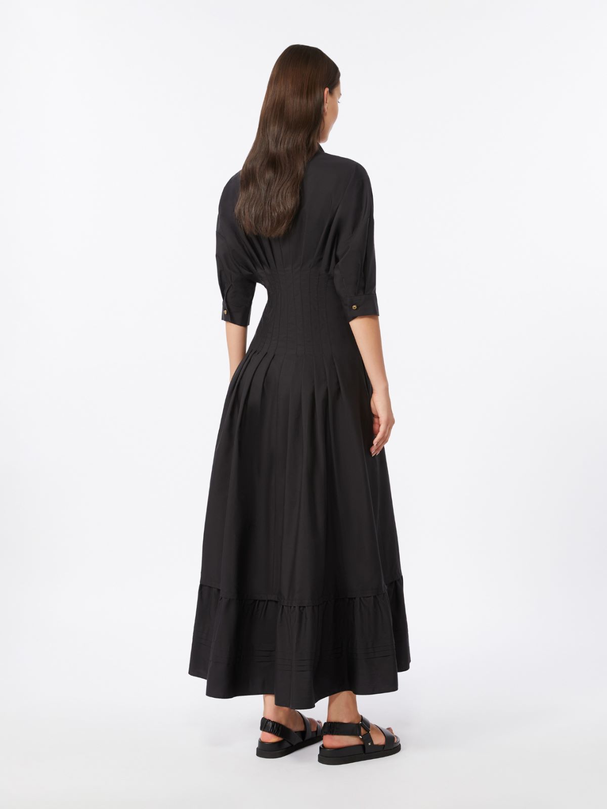 Cotton poplin dress - 黑色 - Marina Rinaldi - 3