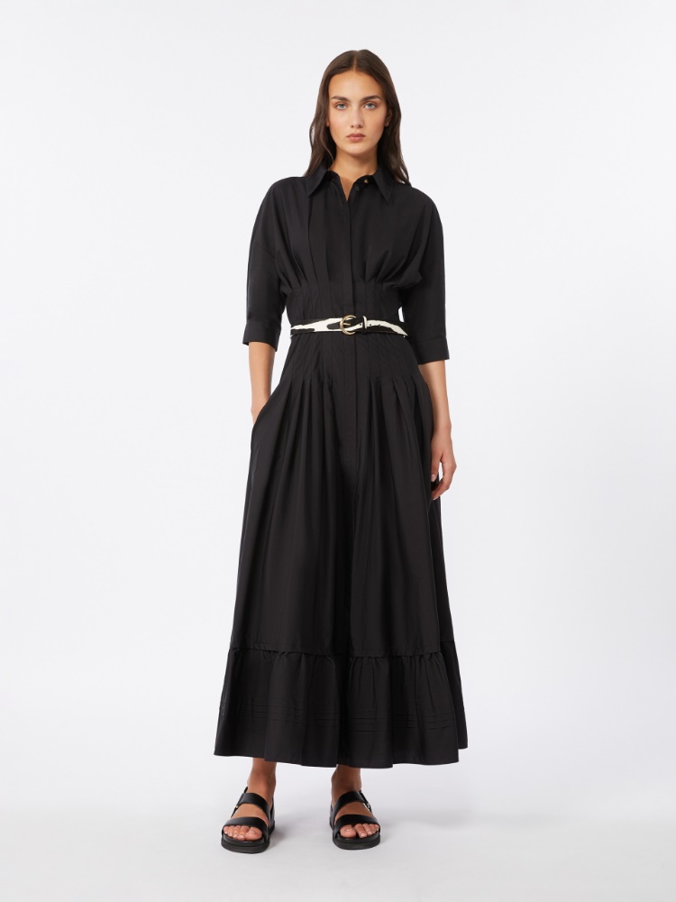 Cotton poplin dress - 黑色 - Marina Rinaldi