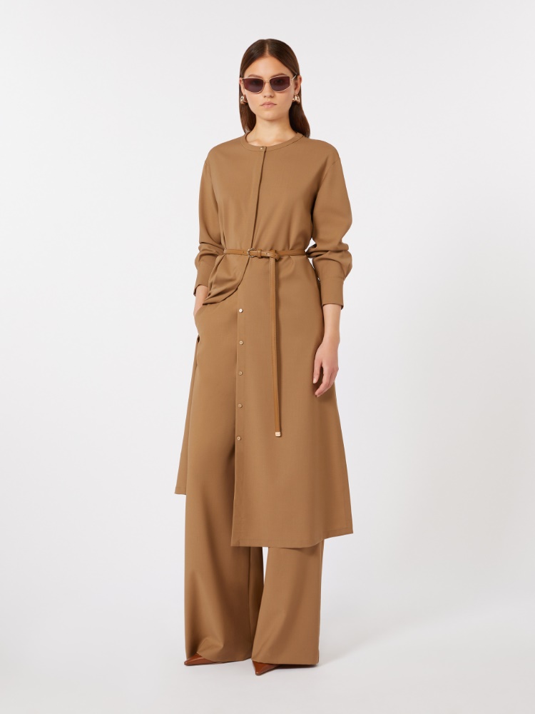 Woollen cloth dress - 驼色 - Marina Rinaldi - 2