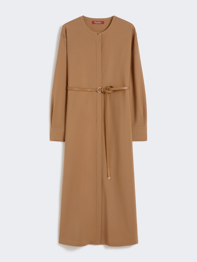 Woollen cloth dress - 驼色 - Marina Rinaldi