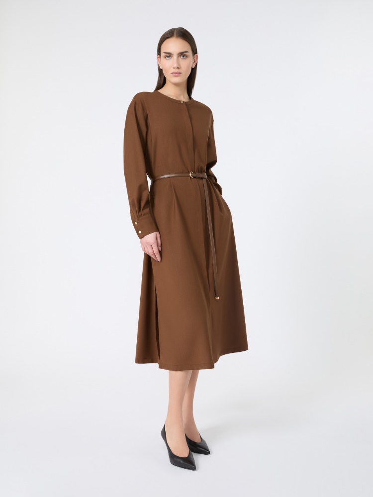 Woollen cloth dress - 褐色 - Marina Rinaldi - 2
