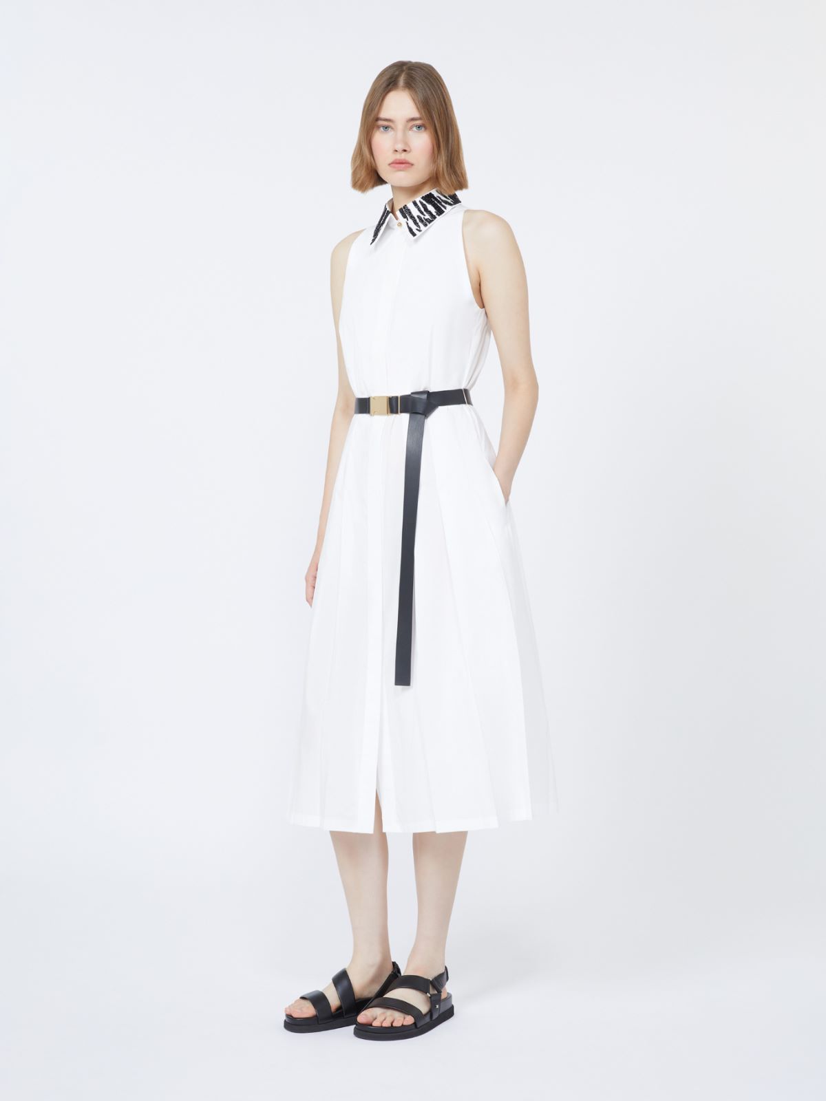 Poplin shirt dress - 白色 - Marina Rinaldi - 2