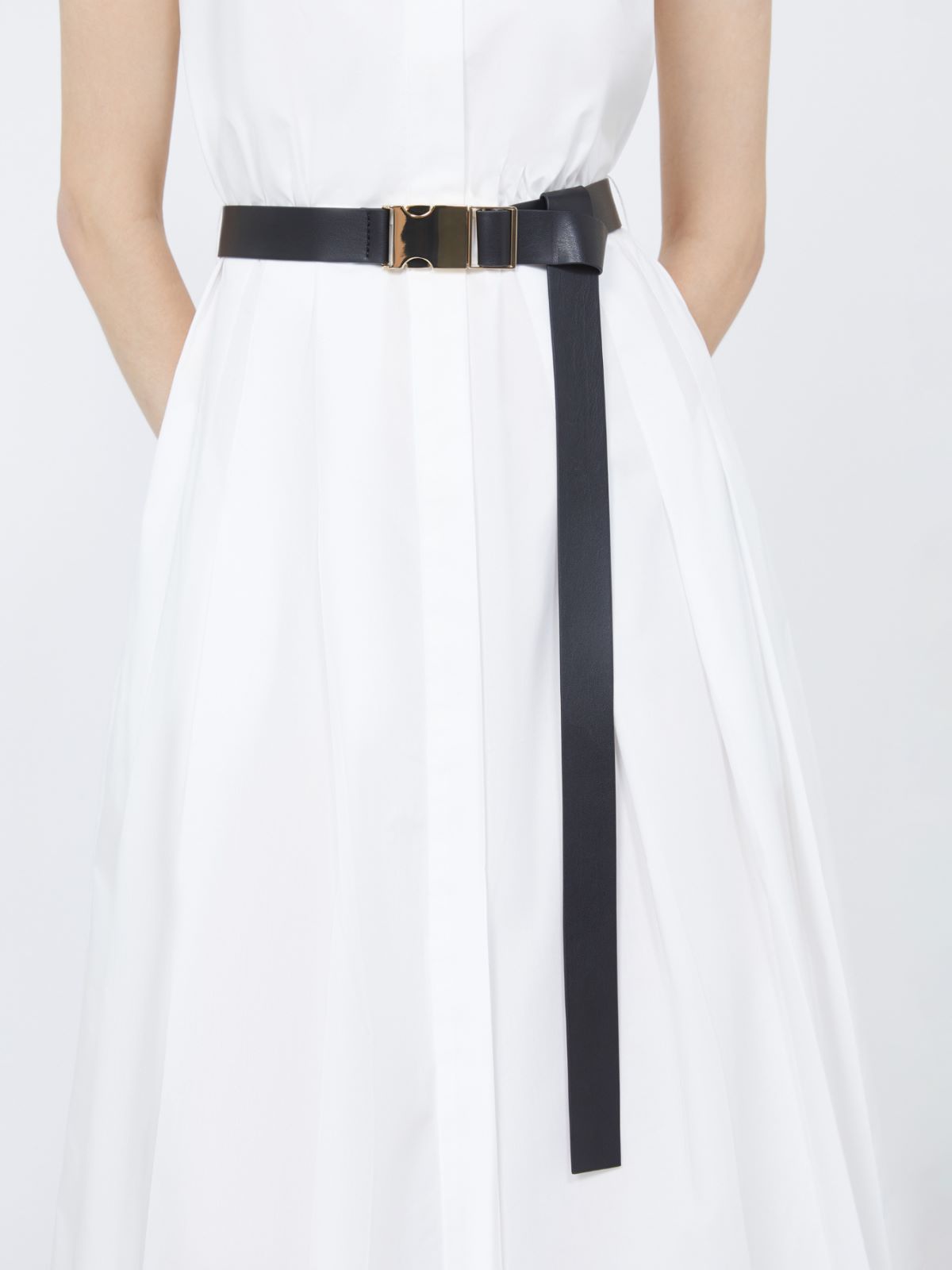 Poplin shirt dress - 白色 - Marina Rinaldi - 5