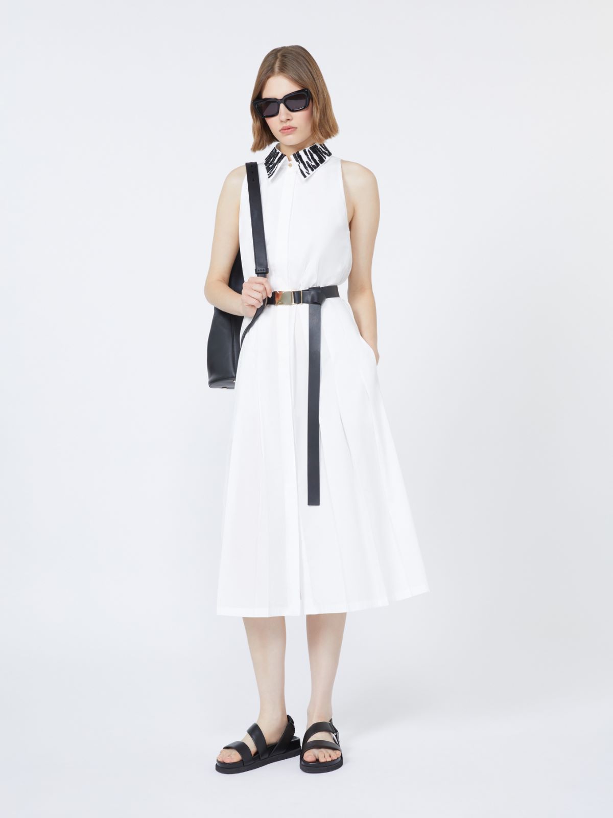 Poplin shirt dress - 白色 - Marina Rinaldi