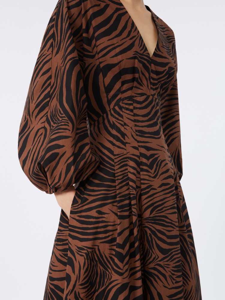 棉质印花连衣裙 - 褐色 - Marina Rinaldi - 4