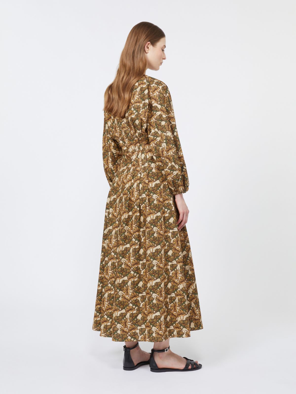 棉质印花连衣裙 - 米色 - Marina Rinaldi - 3