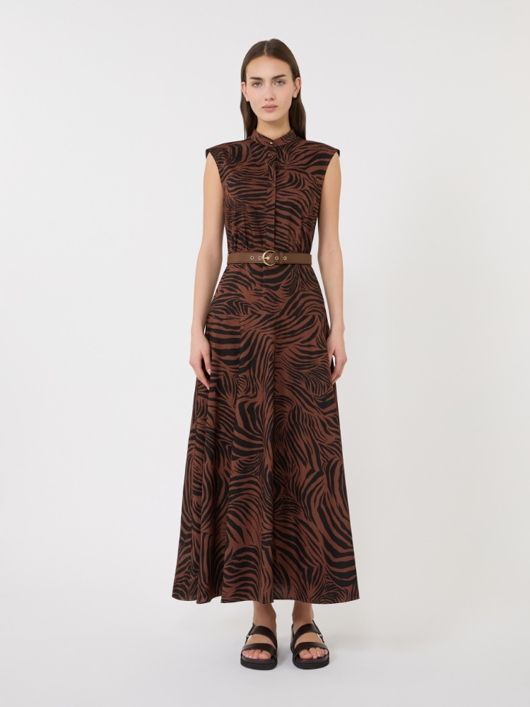 棉质印花连衣裙 - 褐色 - Marina Rinaldi - 2