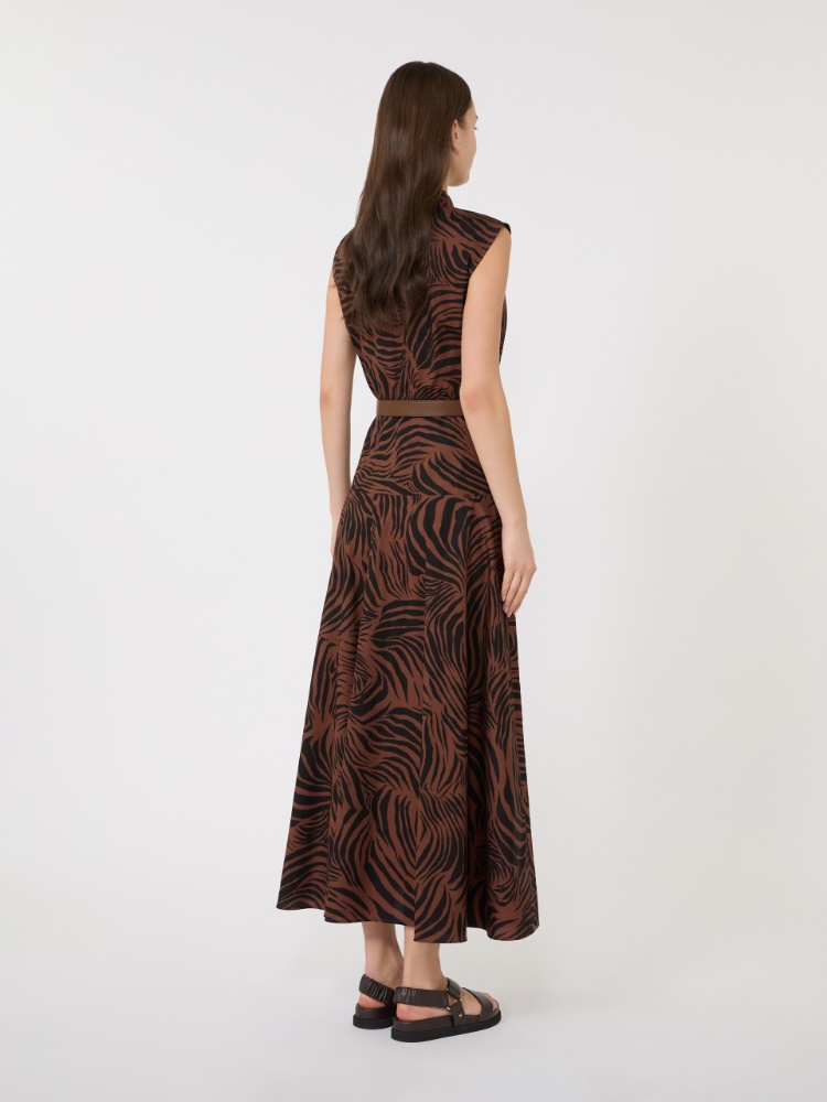 棉质印花连衣裙 - 褐色 - Marina Rinaldi - 3