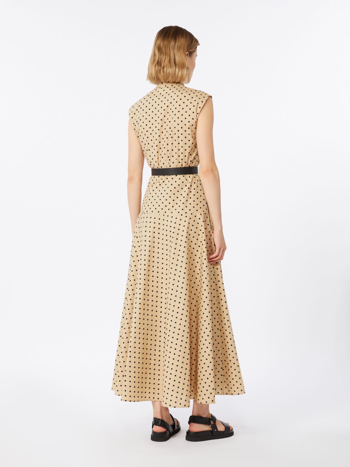 棉质印花连衣裙 - 米色 - Marina Rinaldi - 3