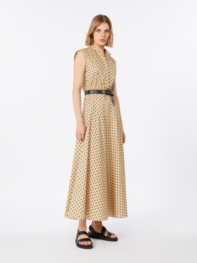 棉质印花连衣裙 - 米色 - Marina Rinaldi 棉质印花连衣裙 - 米色 - Marina Rinaldi