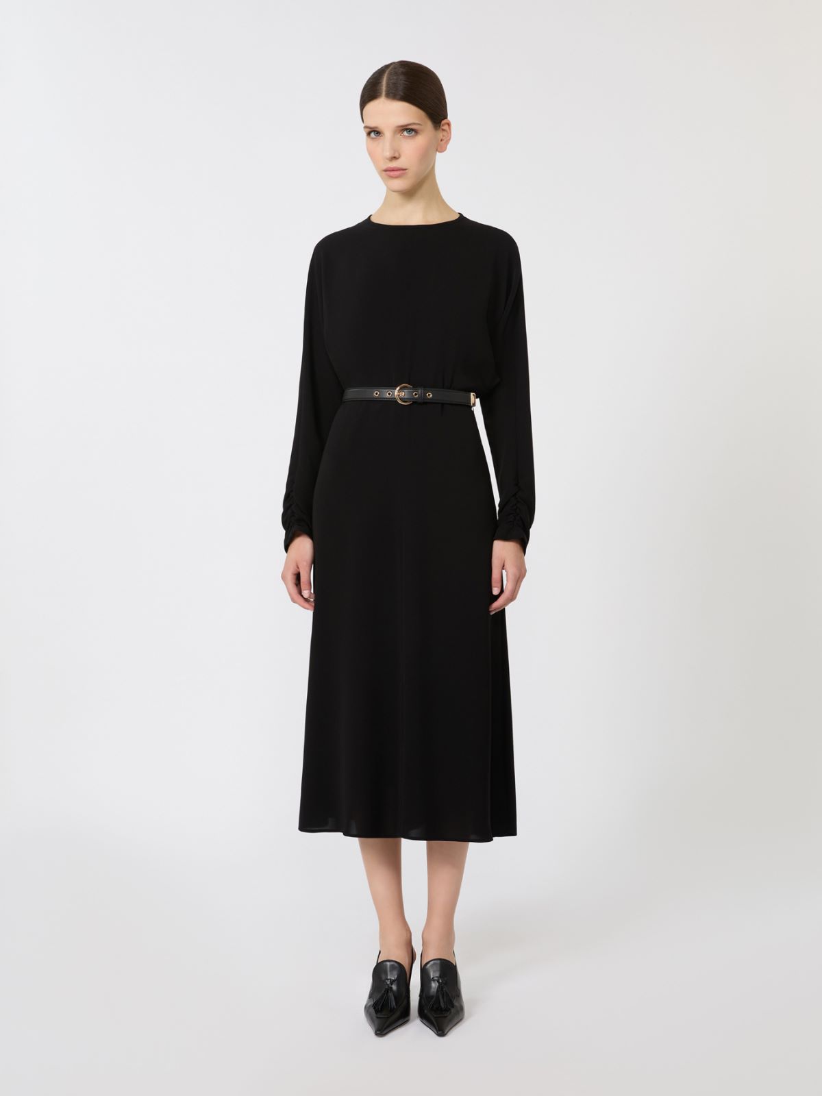 卡迪中长款连衣裙 - 黑色 - Marina Rinaldi - 2