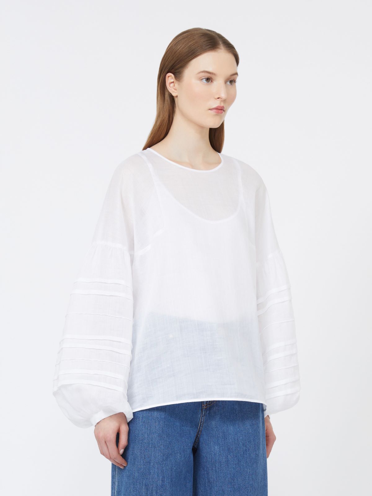 Ramie gauze blouse - 白色 - Marina Rinaldi - 2