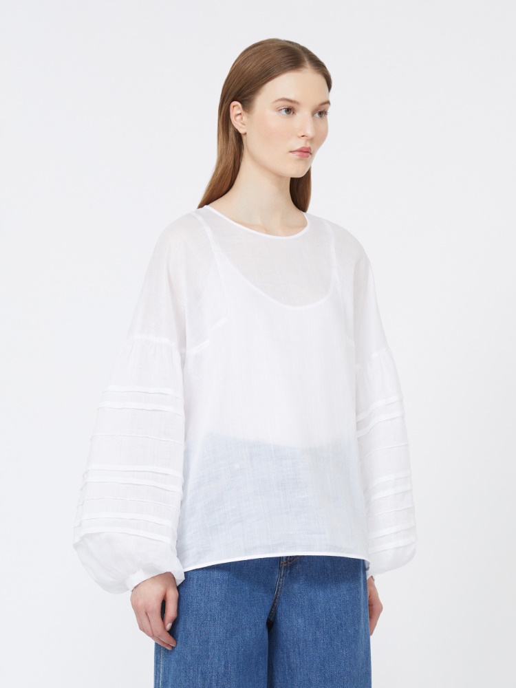 Ramie gauze blouse - 白色 - Marina Rinaldi - 2