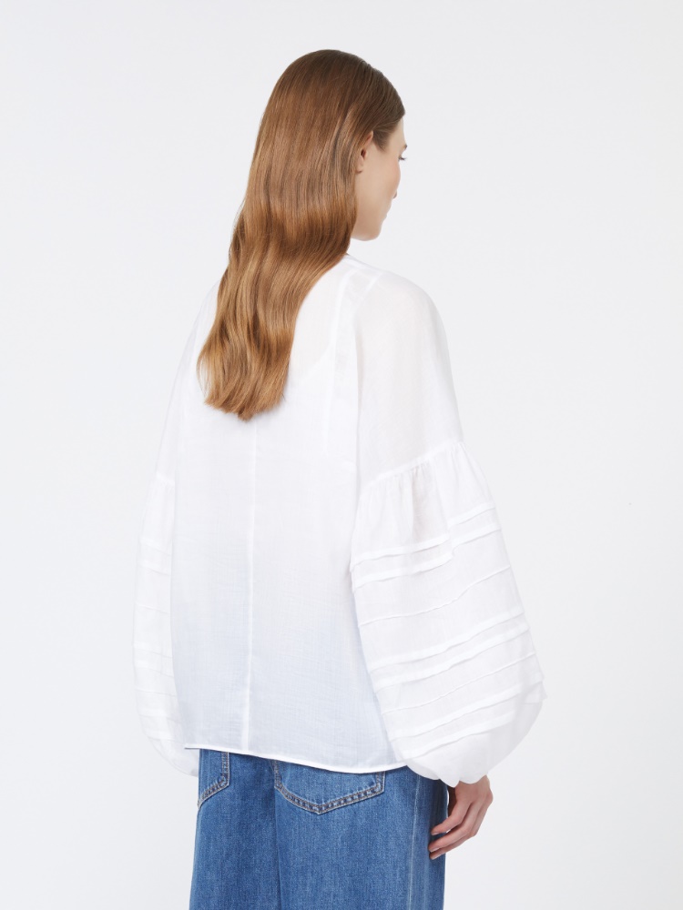 Ramie gauze blouse - 白色 - Marina Rinaldi - 3