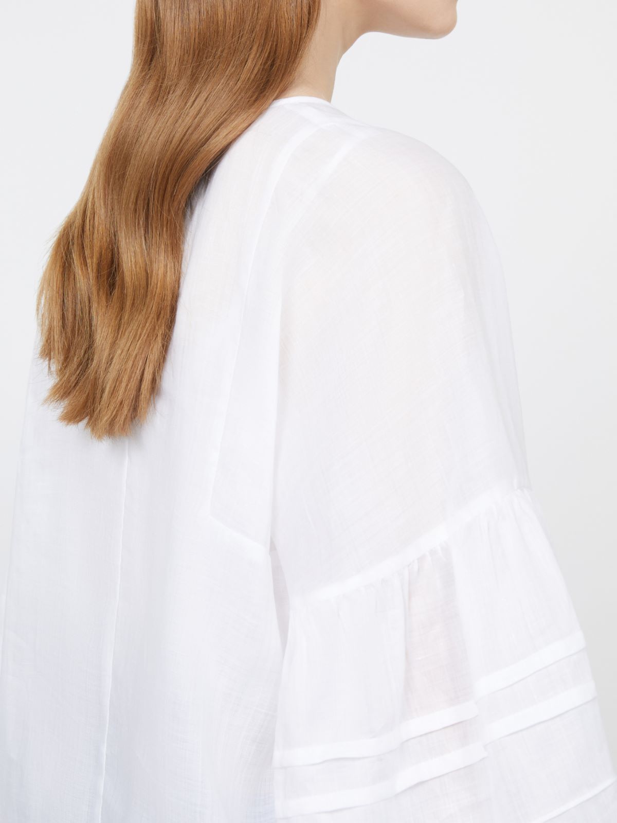 Ramie gauze blouse - 白色 - Marina Rinaldi - 5