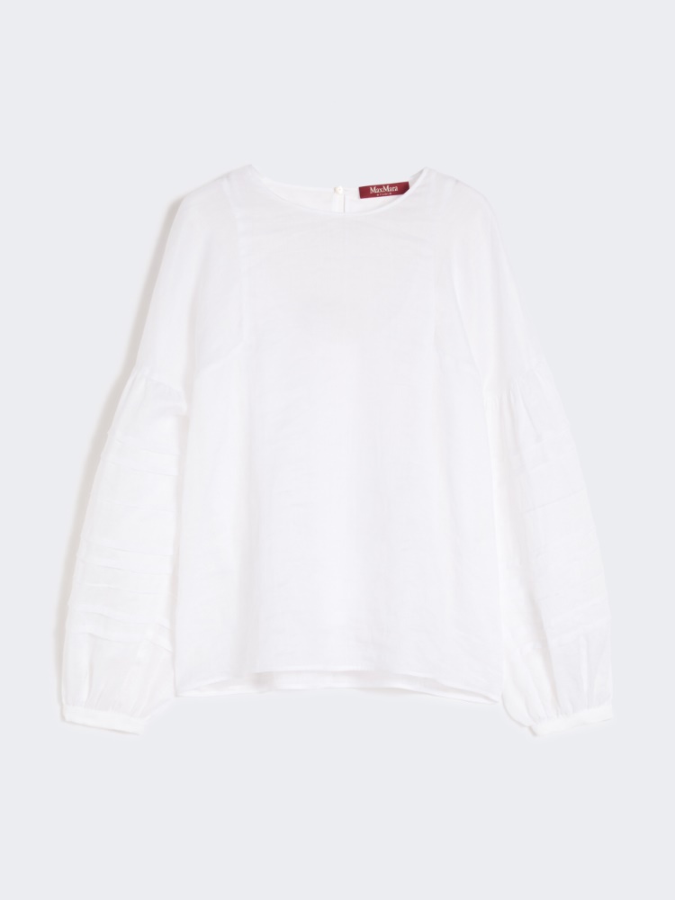 Ramie gauze blouse - 白色 - Marina Rinaldi - 7