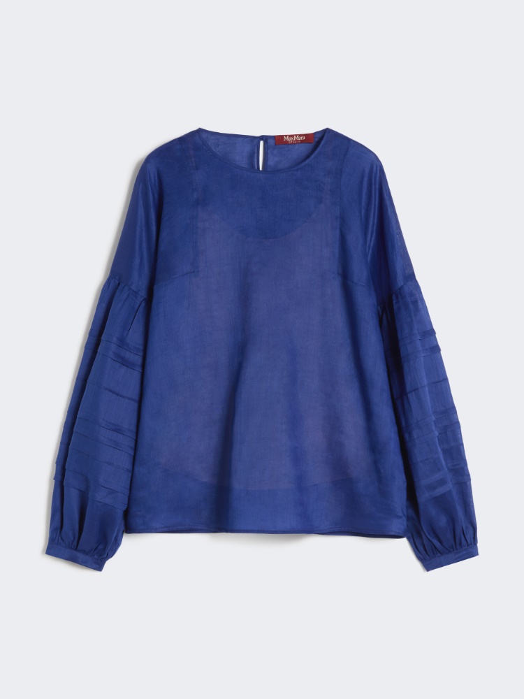 Ramie gauze blouse - 蓝色 - Marina Rinaldi