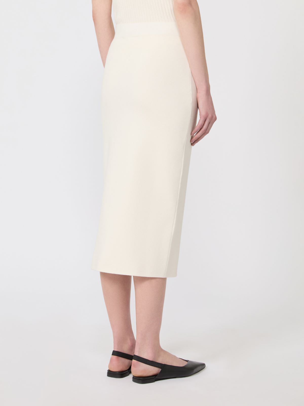 Stretch viscose pencil skirt - 白色 - Marina Rinaldi - 3