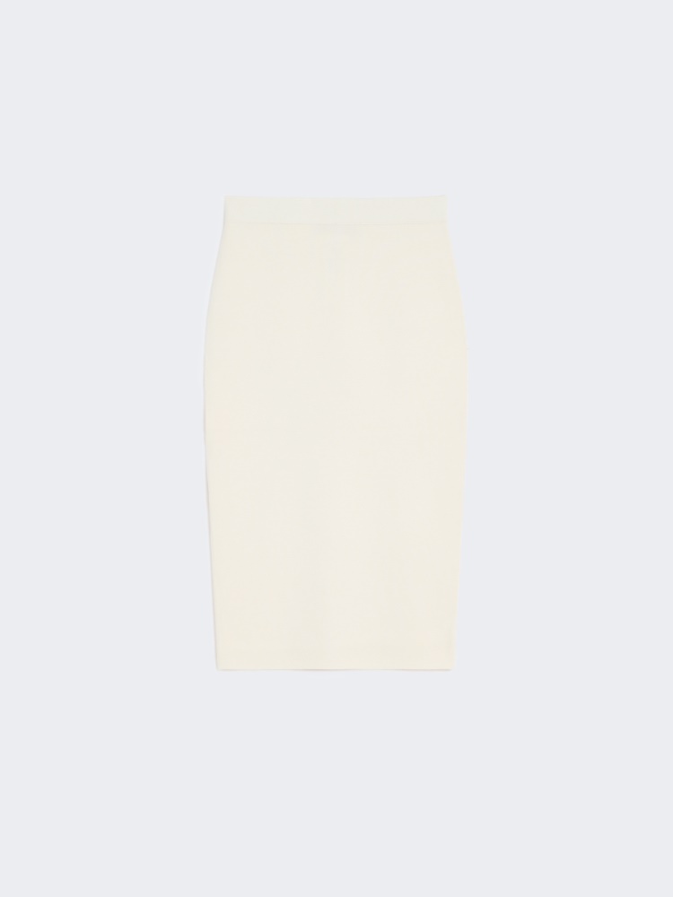 Stretch viscose pencil skirt - 白色 - Marina Rinaldi - 6