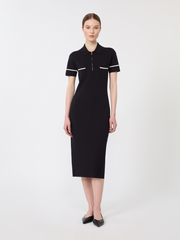 Stretch viscose sheath dress - 蓝色 - Marina Rinaldi - 2