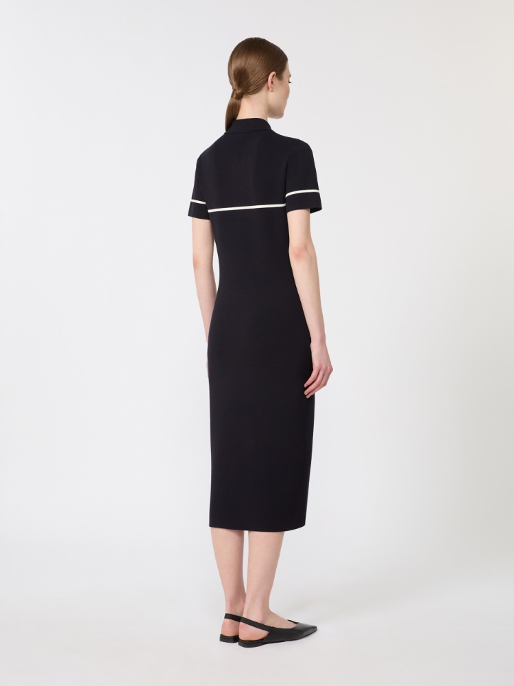 Stretch viscose sheath dress - 蓝色 - Marina Rinaldi - 3