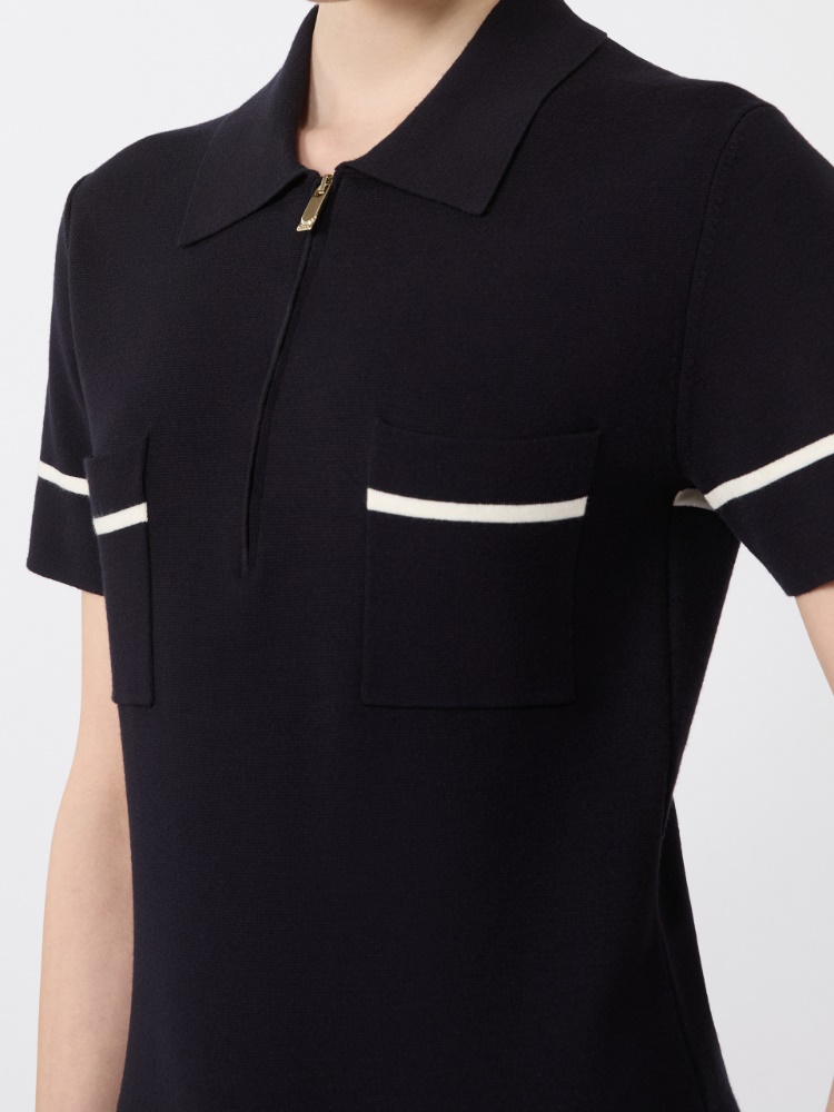 Stretch viscose sheath dress - 蓝色 - Marina Rinaldi - 4