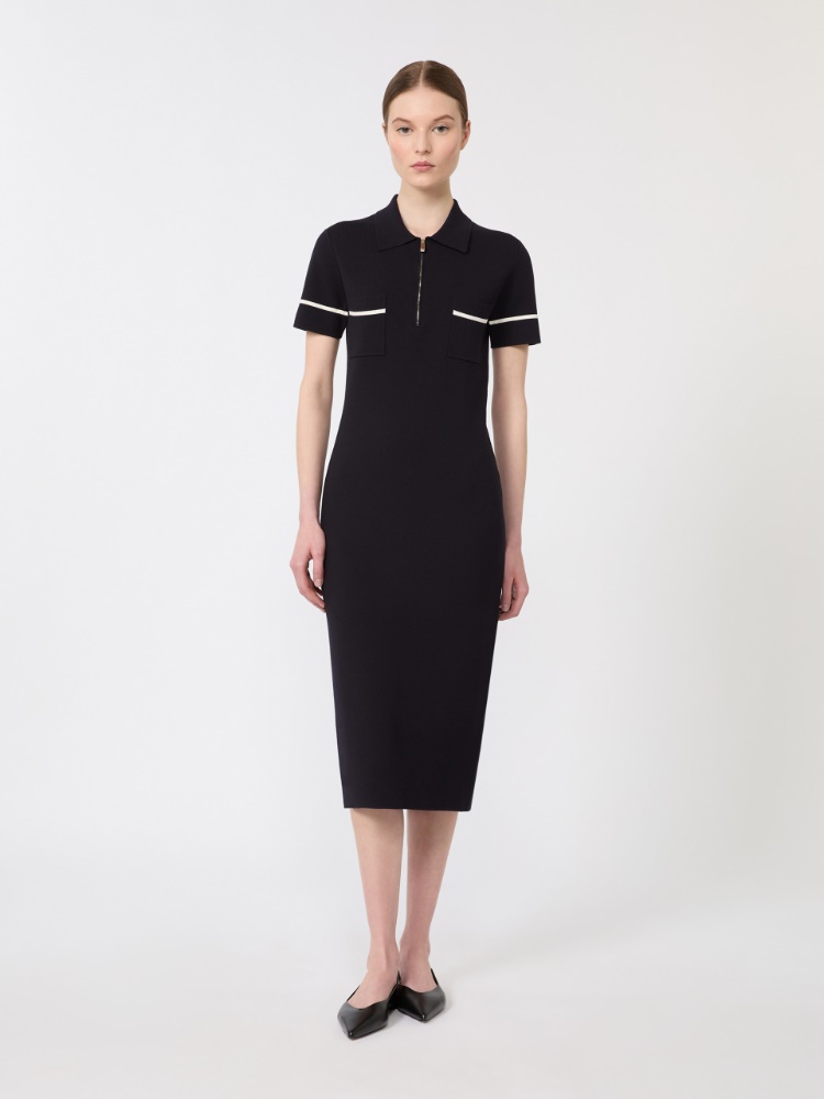 Stretch viscose sheath dress - 蓝色 - Marina Rinaldi - 2