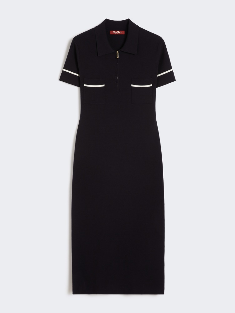 Stretch viscose sheath dress - 蓝色 - Marina Rinaldi