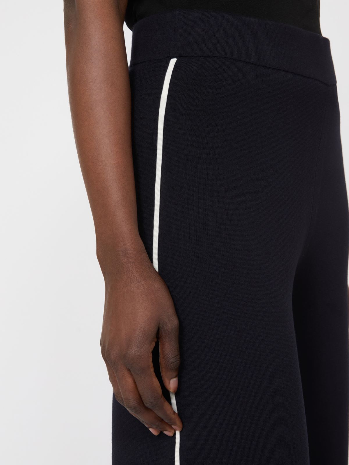 针织直筒长裤 - 蓝色 - Marina Rinaldi - 4