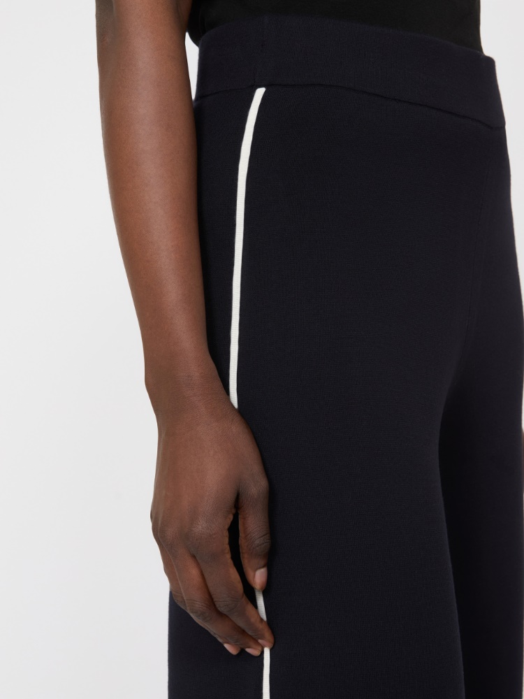 针织直筒长裤 - 蓝色 - Marina Rinaldi - 4