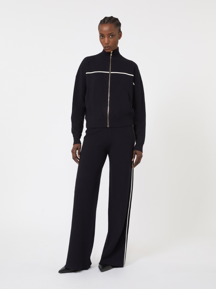 针织直筒长裤 - 蓝色 - Marina Rinaldi 针织直筒长裤 - 蓝色 - Marina Rinaldi