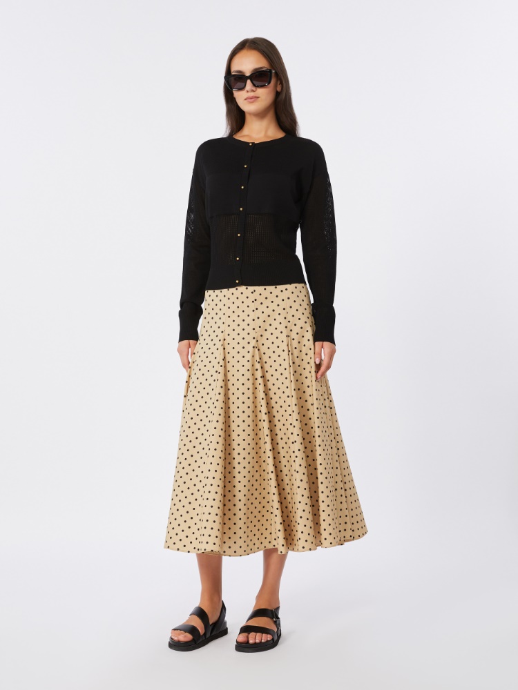 Mesh-look viscose yarn cardigan - 黑色 - Marina Rinaldi - 2