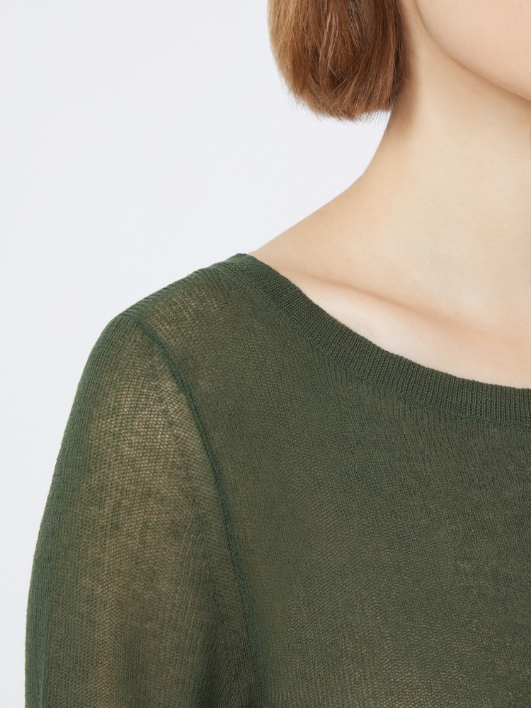 棉质混纺修身针织衫 - 绿色 - Marina Rinaldi - 4