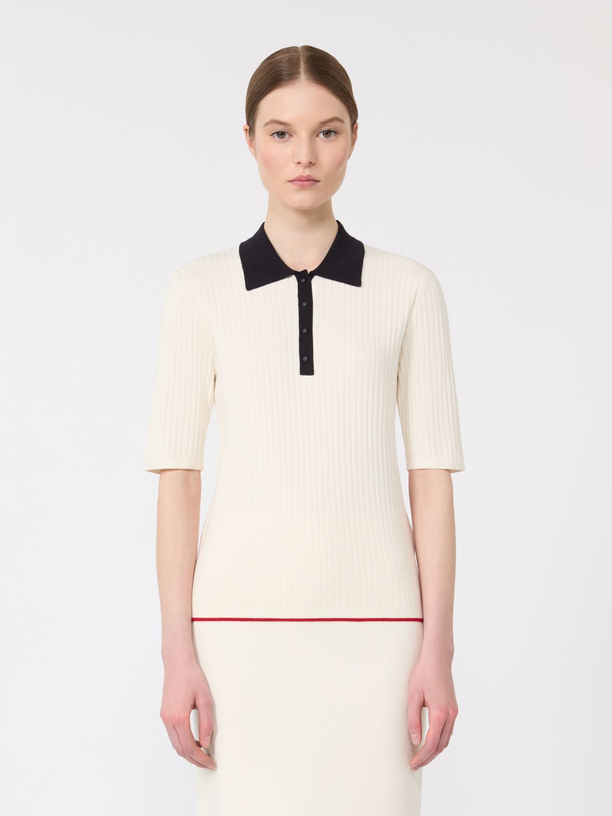 Stretch viscose jumper - 白色和蓝色 - Marina Rinaldi - 2