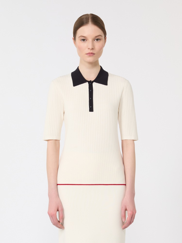 Stretch viscose jumper - 白色和蓝色 - Marina Rinaldi - 2