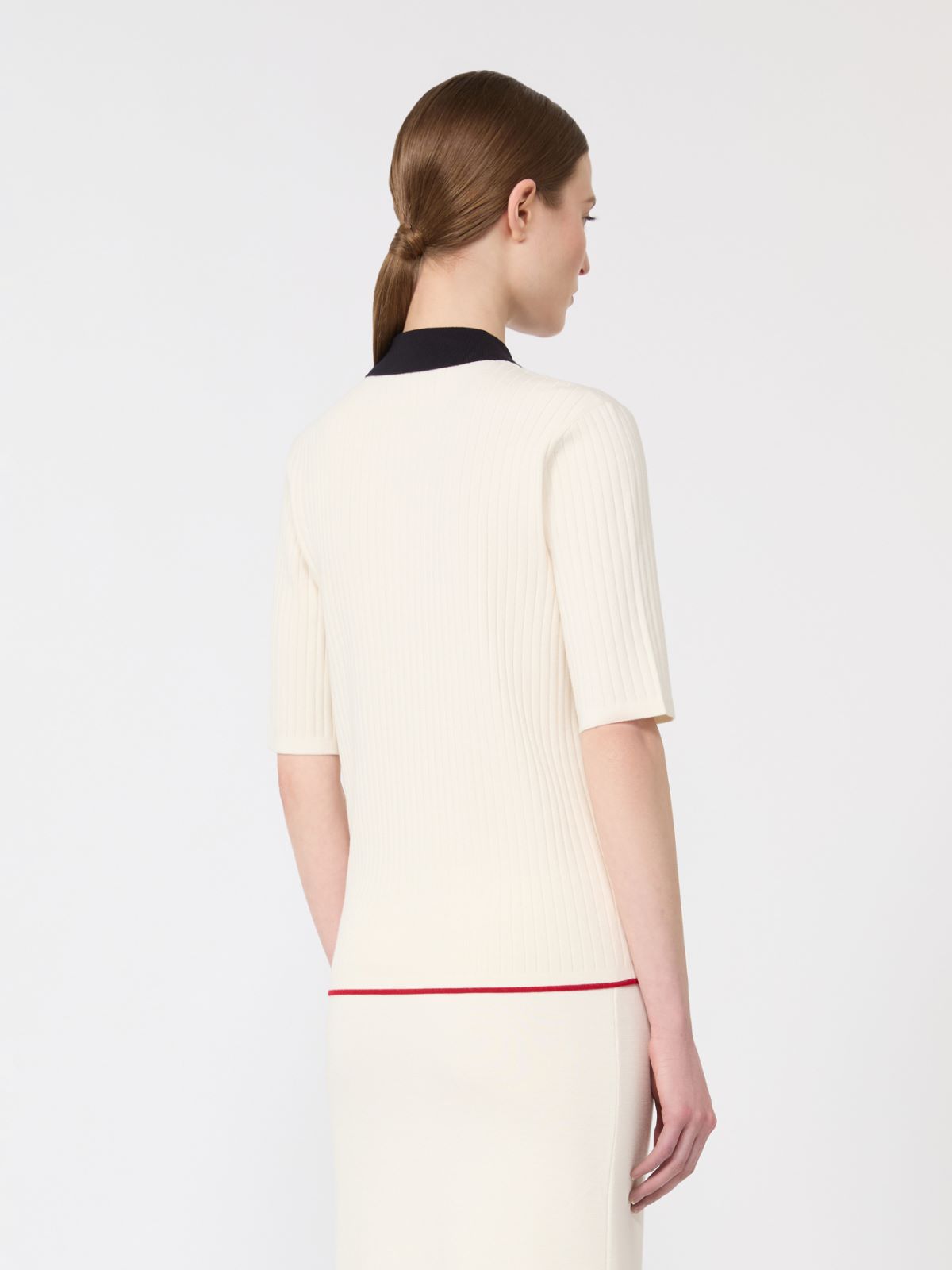 Stretch viscose jumper - 白色和蓝色 - Marina Rinaldi - 3
