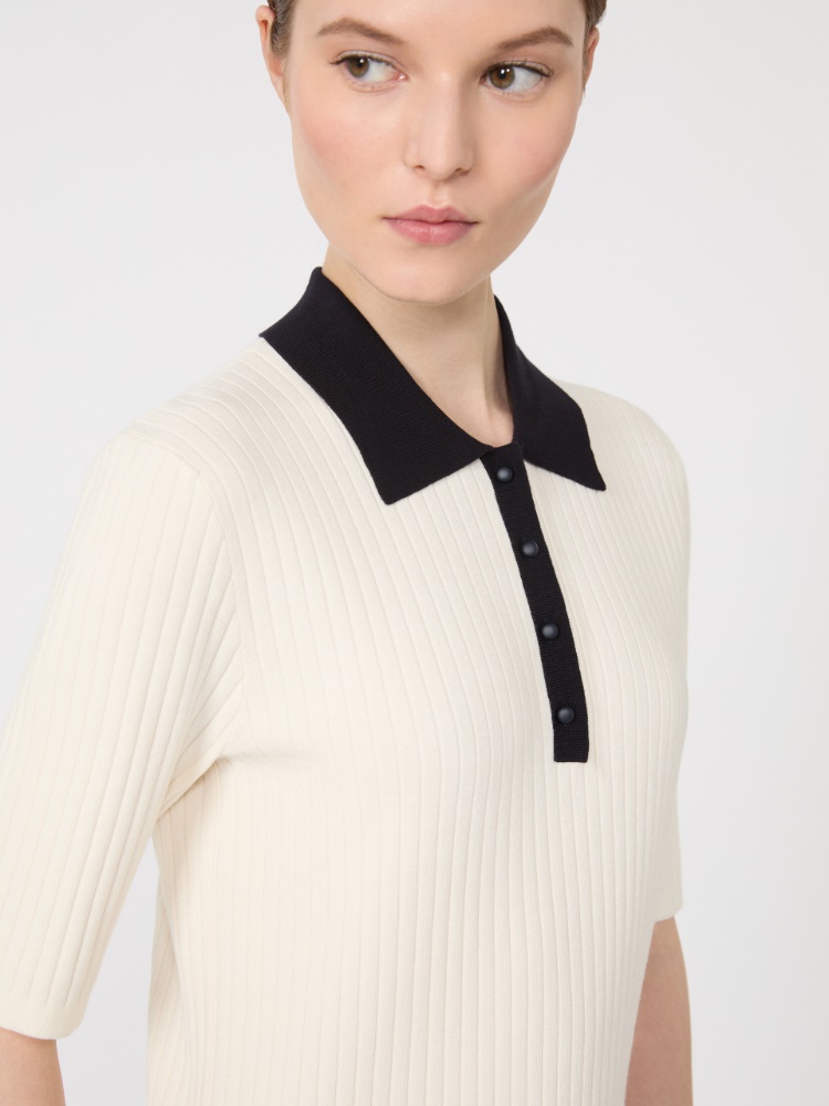 Stretch viscose jumper - 白色和蓝色 - Marina Rinaldi - 4
