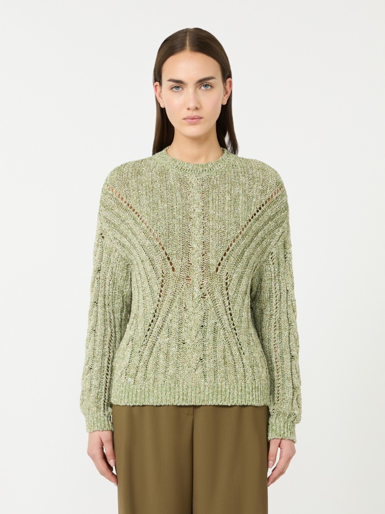 棉质混纺宽松针织衫 - 绿色 - Marina Rinaldi - 2