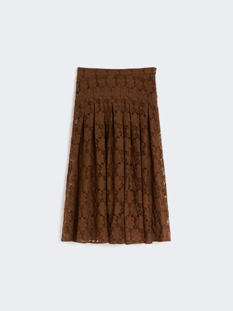 针织中长款半身裙 - 褐色 - Marina Rinaldi - 5