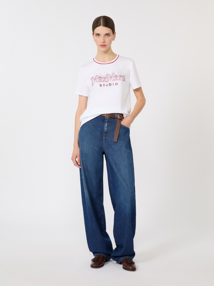 Jersey print T-shirt - 白色 - Marina Rinaldi - 2