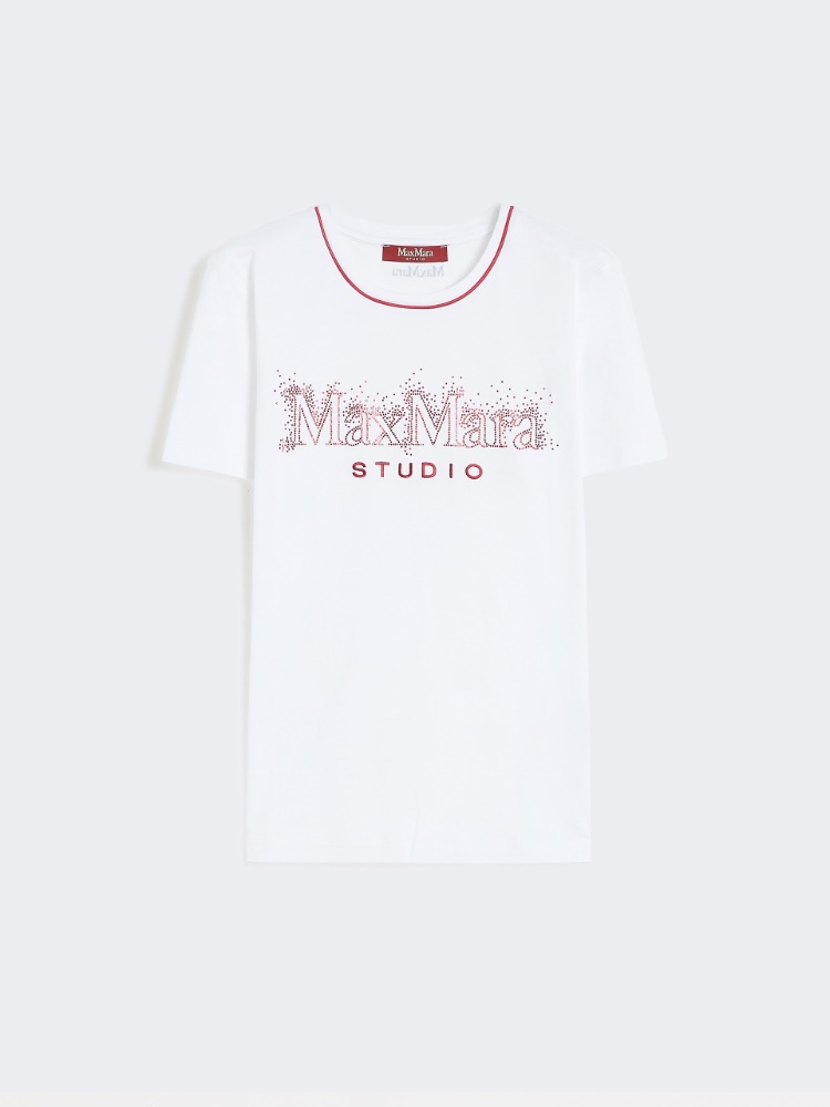 Jersey print T-shirt - 白色 - Marina Rinaldi