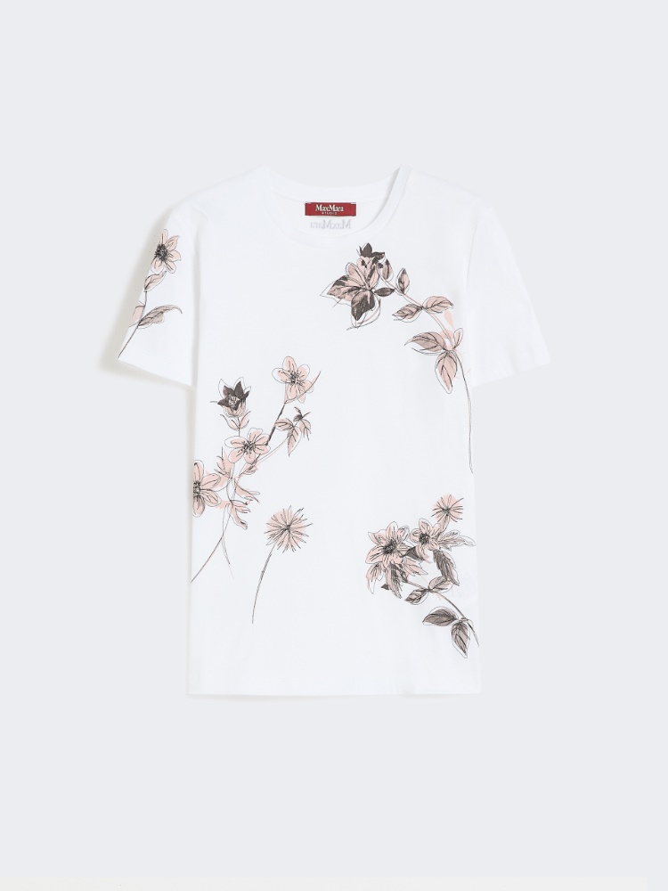 Jersey print T-shirt - 白色 - Marina Rinaldi
