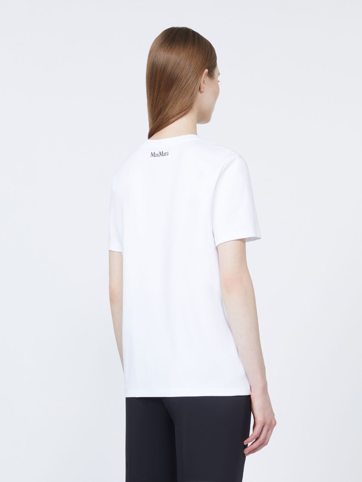 棉质印花短袖T恤 - 白色 - Marina Rinaldi - 3