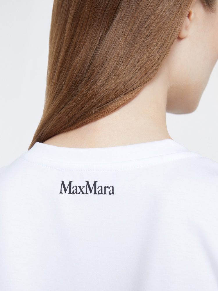 棉质印花短袖T恤 - 白色 - Marina Rinaldi - 5
