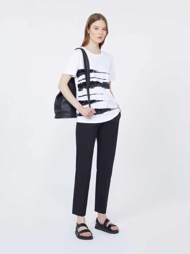 Jersey print T-shirt - 白色 - Marina Rinaldi - 2