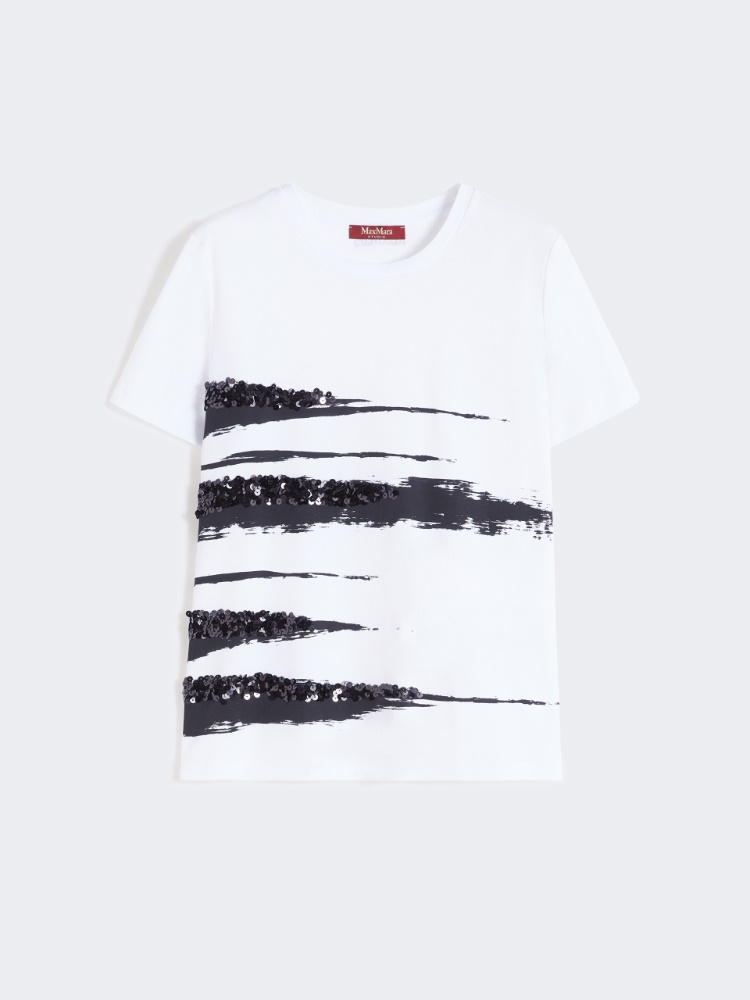 Jersey print T-shirt - 白色 - Marina Rinaldi