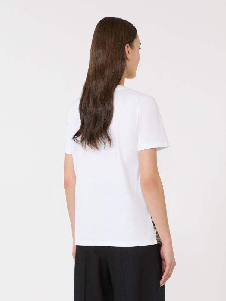 棉质印花短袖T恤 - 白色 - Marina Rinaldi - 3