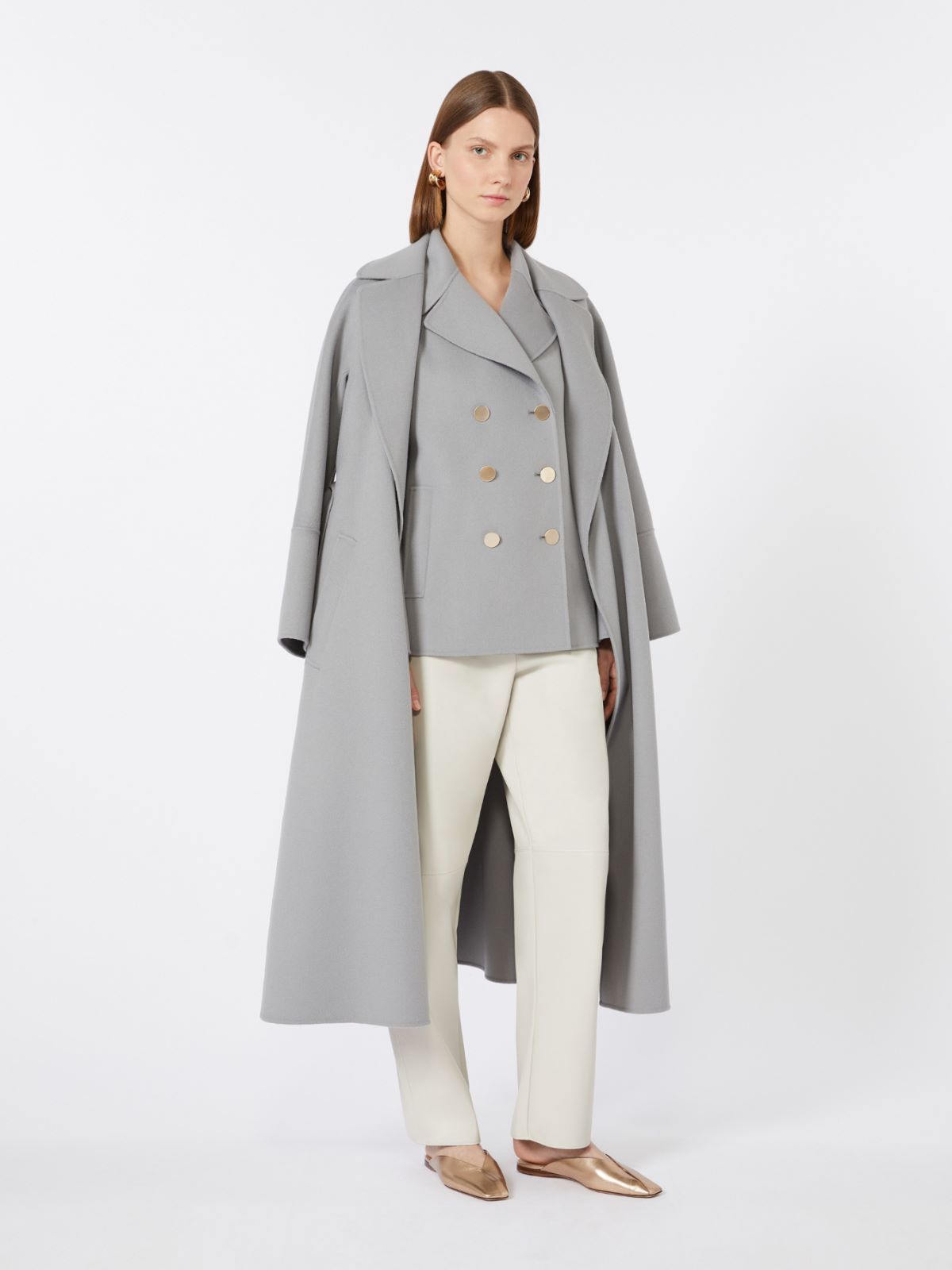 Wool robe coat - 藍色 - Marina Rinaldi