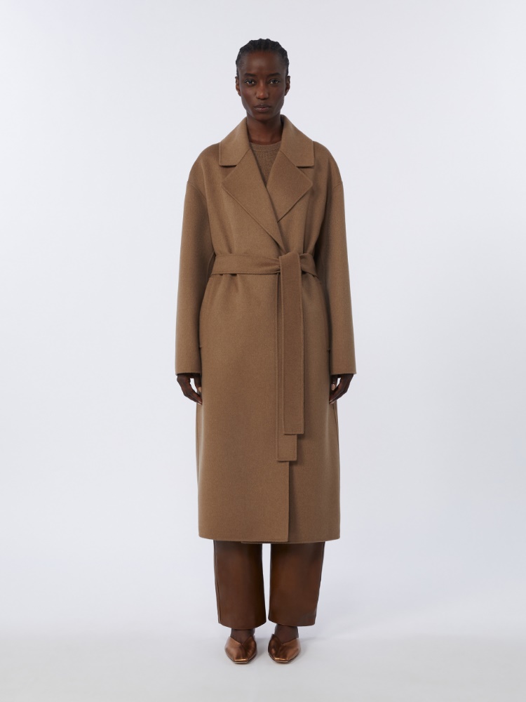 Long wool broadcloth coat - 驼色 - Marina Rinaldi - 2