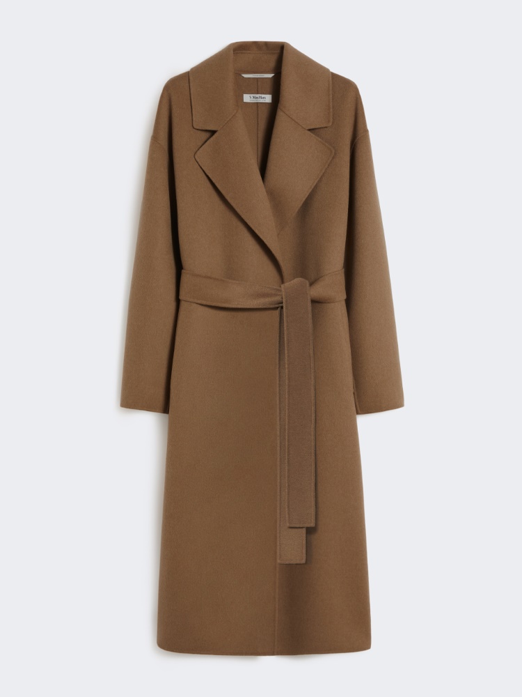 Long wool broadcloth coat - 驼色 - Marina Rinaldi - 5